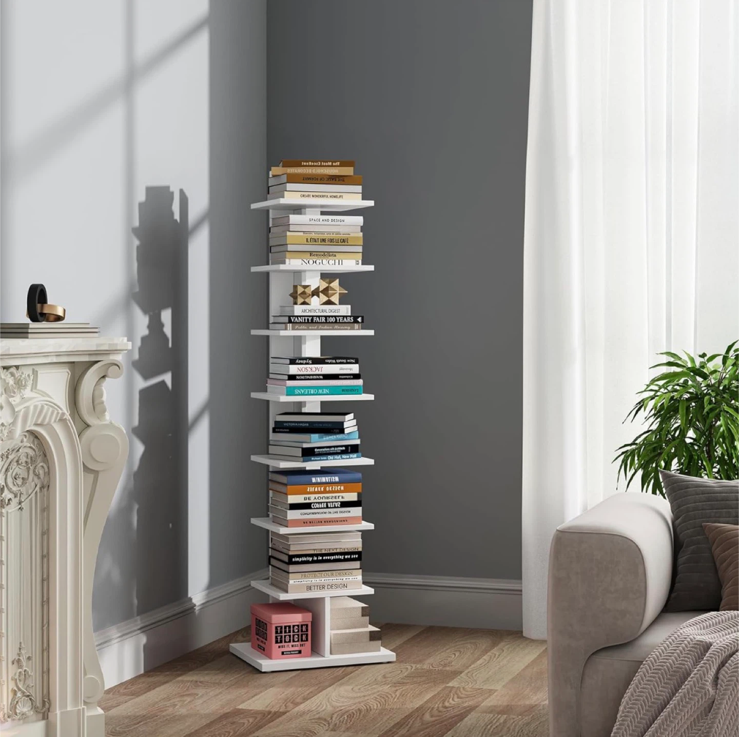 White bookshelf - with multiple tiers - photo 2