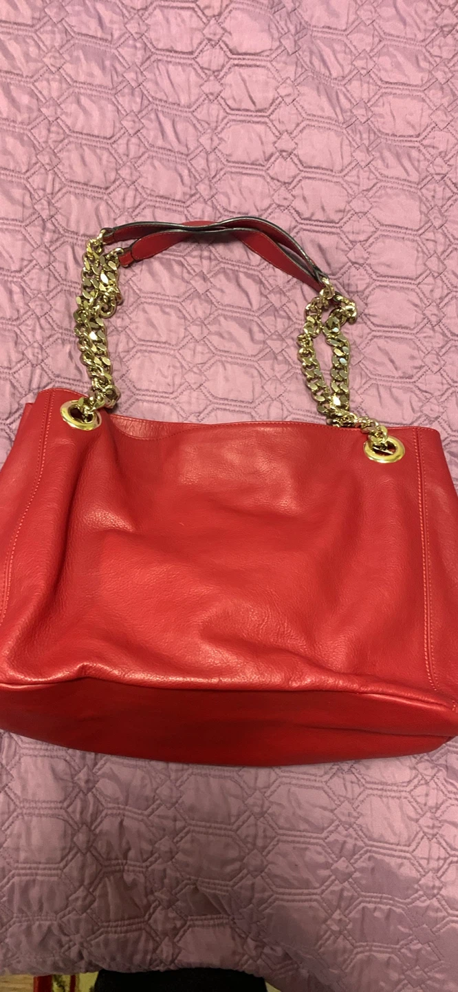 Valentino Handbag - Red Leather with Chain Straps - photo 4