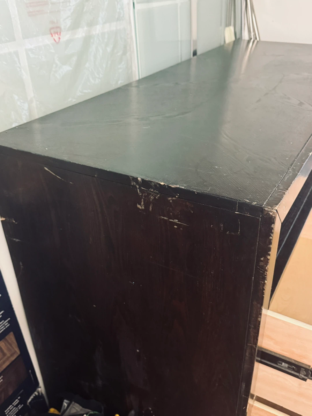 Dark Brown TV Stand with Drawers - photo 4