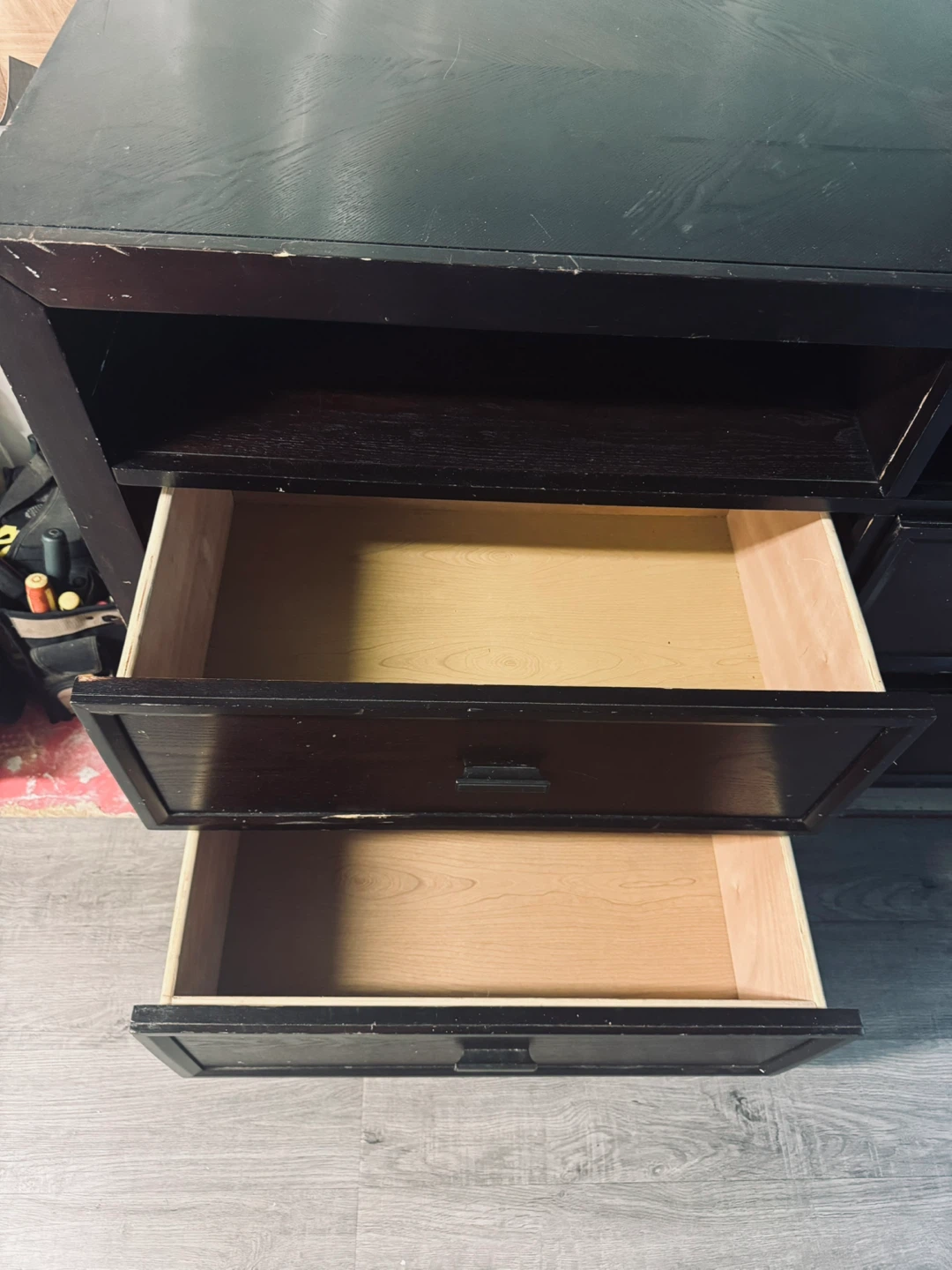 Dark Brown TV Stand with Drawers - photo 2