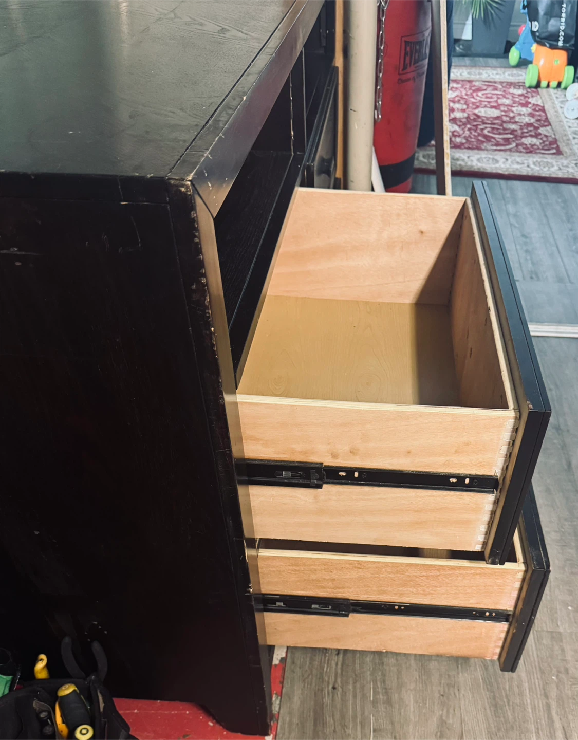 Dark Brown TV Stand with Drawers - photo 3