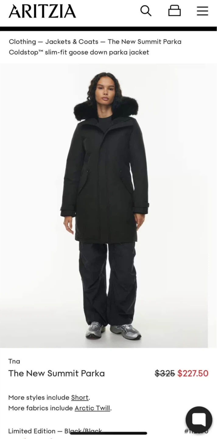 Aritzia TNA The New Summit Parka Short - XL