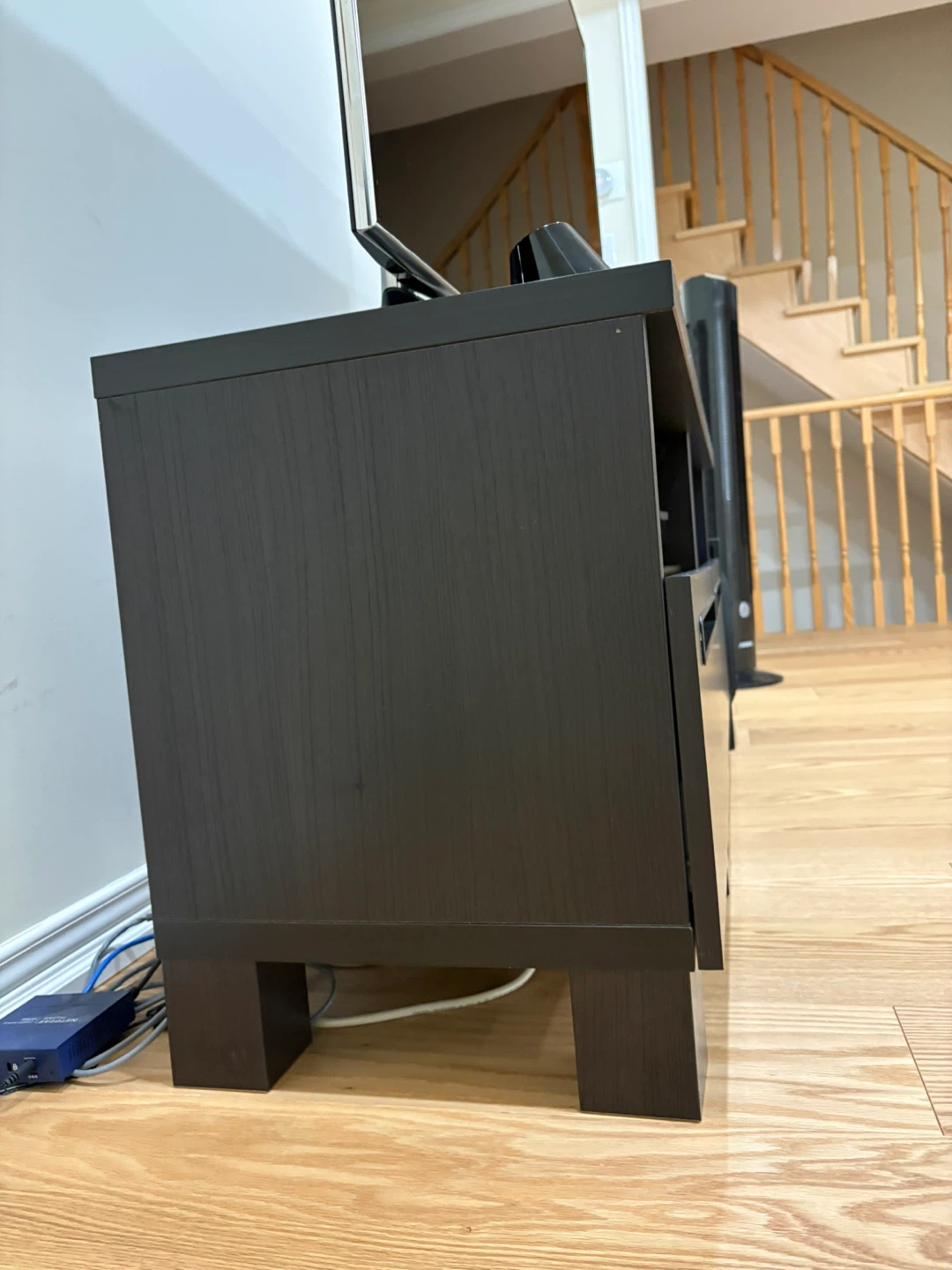 Dark Brown TV Stand with 2 Drawers. - photo 2