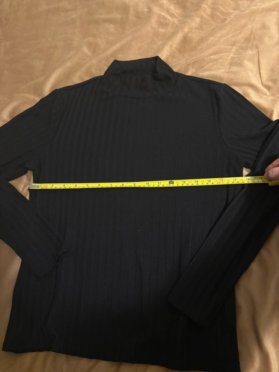 MNG Black Ribbed Long Sleeve Top - XL - photo 3