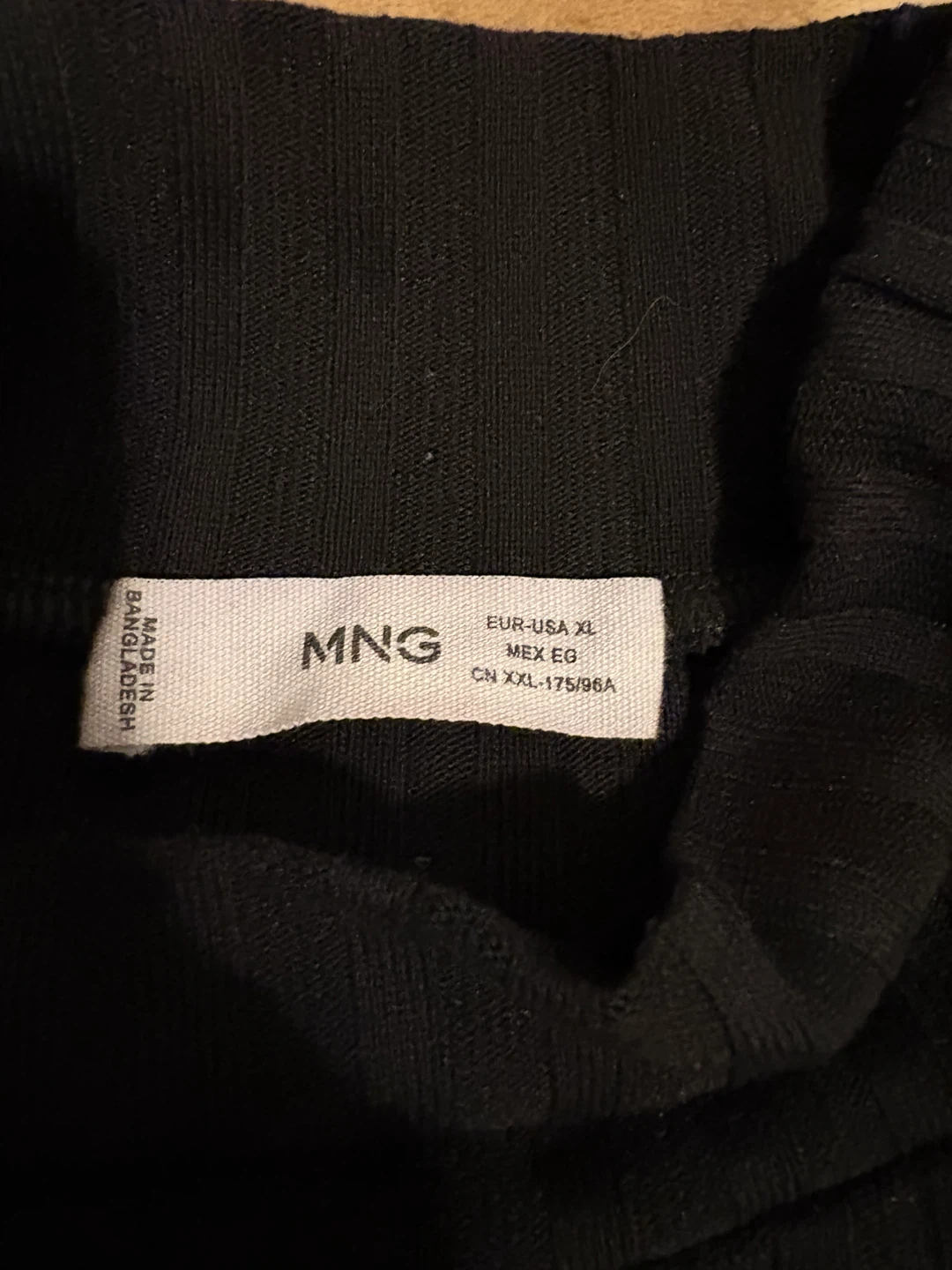 MNG Black Ribbed Long Sleeve Top - XL - photo 5