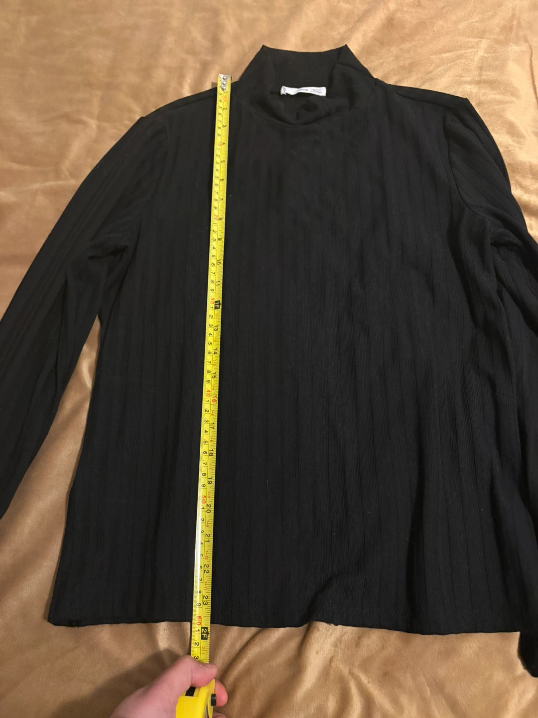 MNG Black Ribbed Long Sleeve Top - XL - photo 2