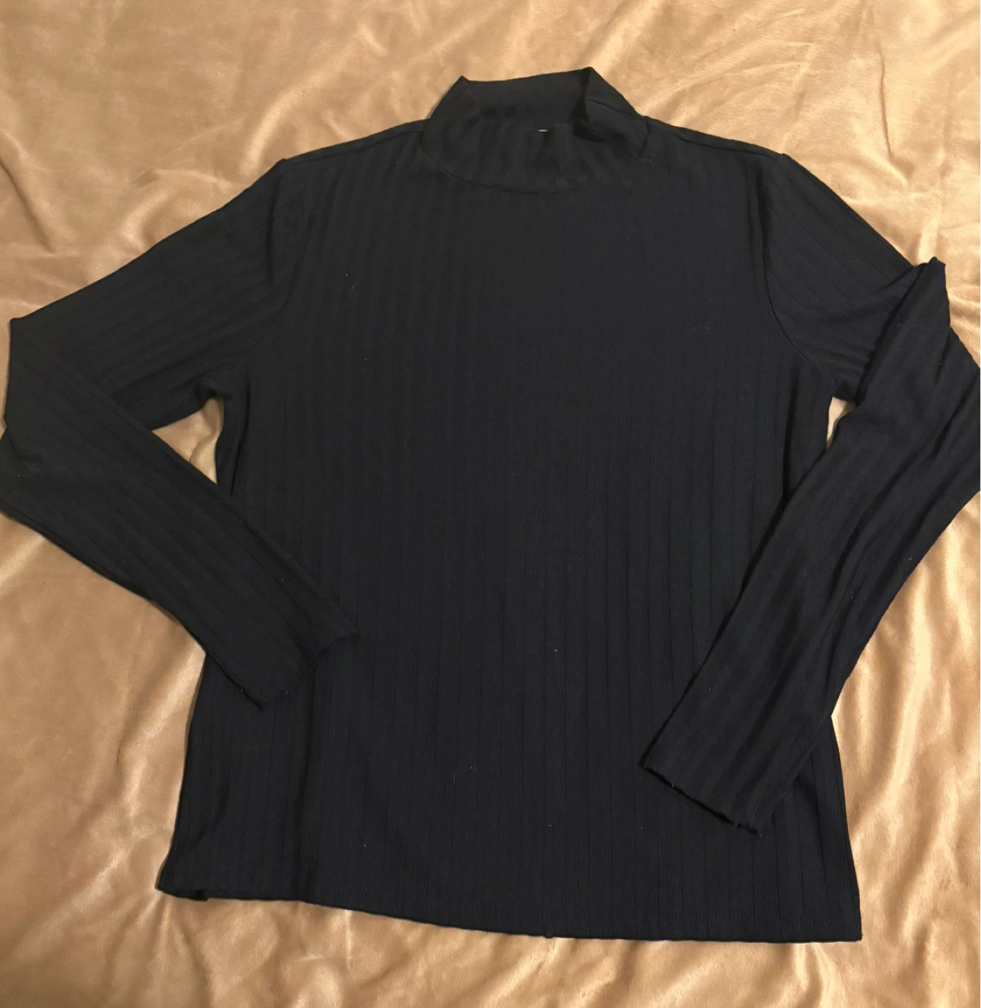 MNG Black Ribbed Long Sleeve Top - XL