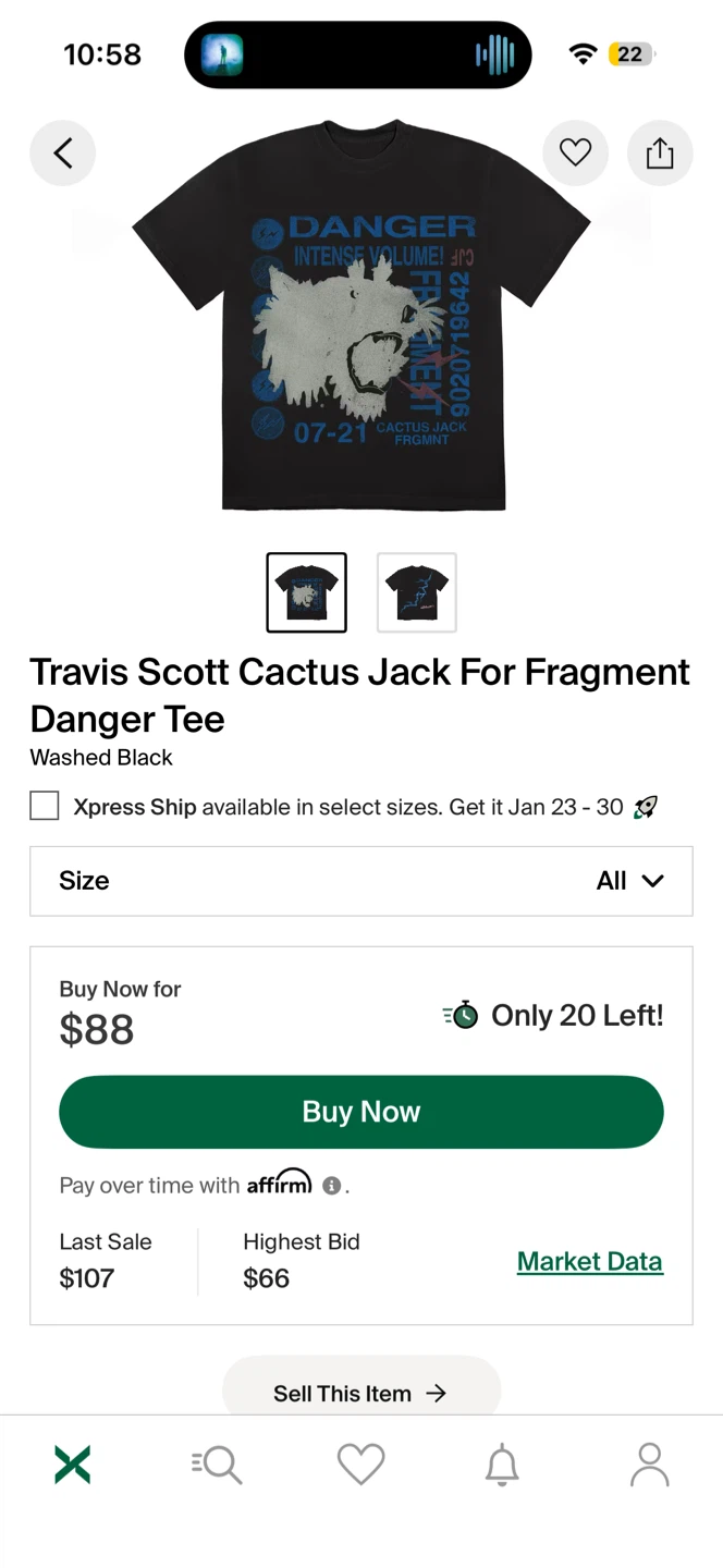 Travis Scott Cactus Jack Fragment Danger Tee
