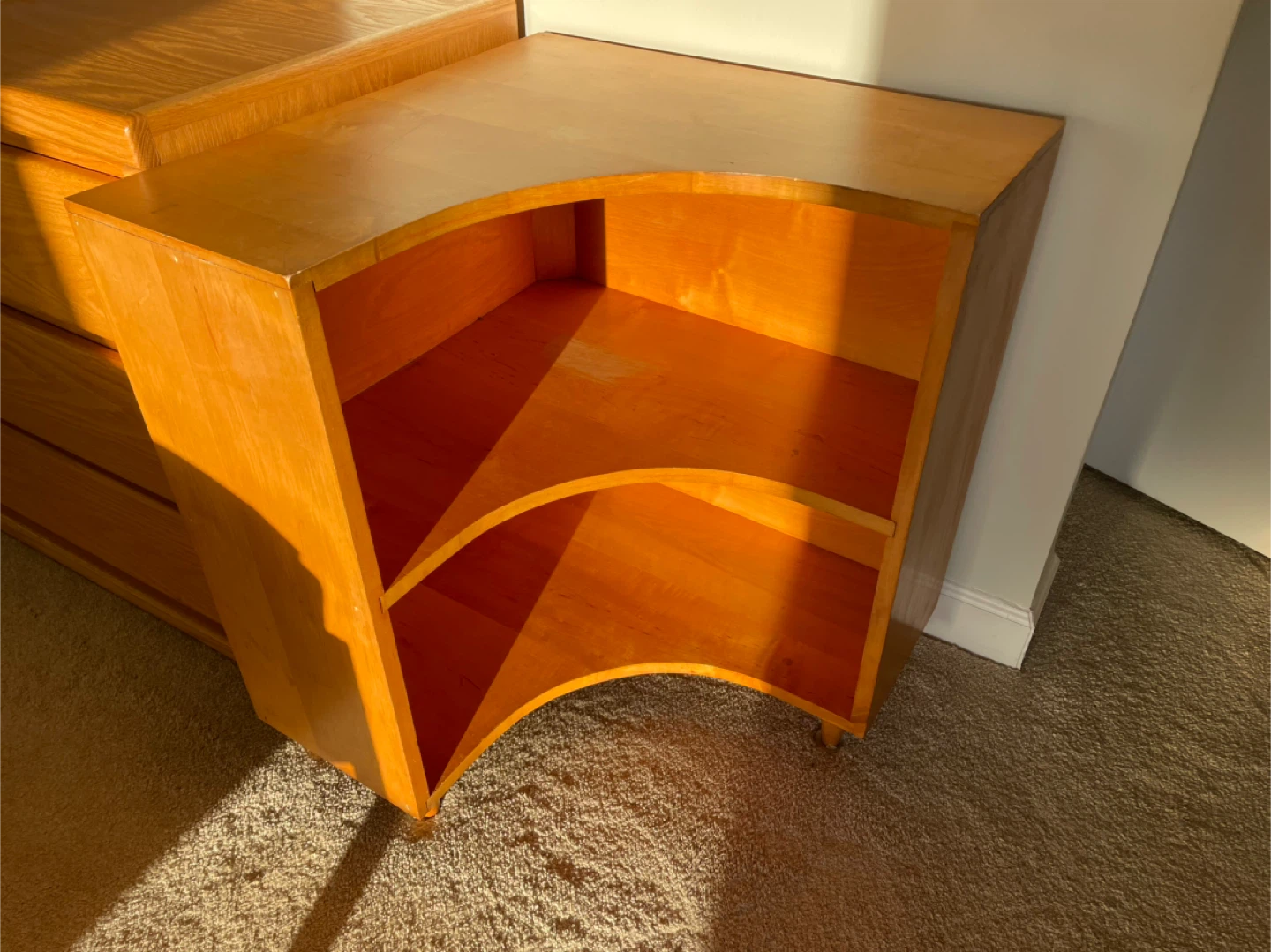 Wooden Corner Shelf Unit