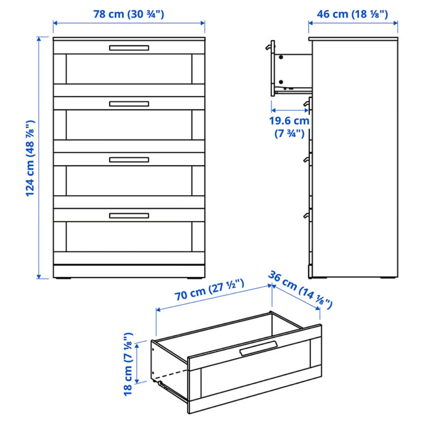 IKEA Hemnes Black 4-Drawer Chest - photo 5