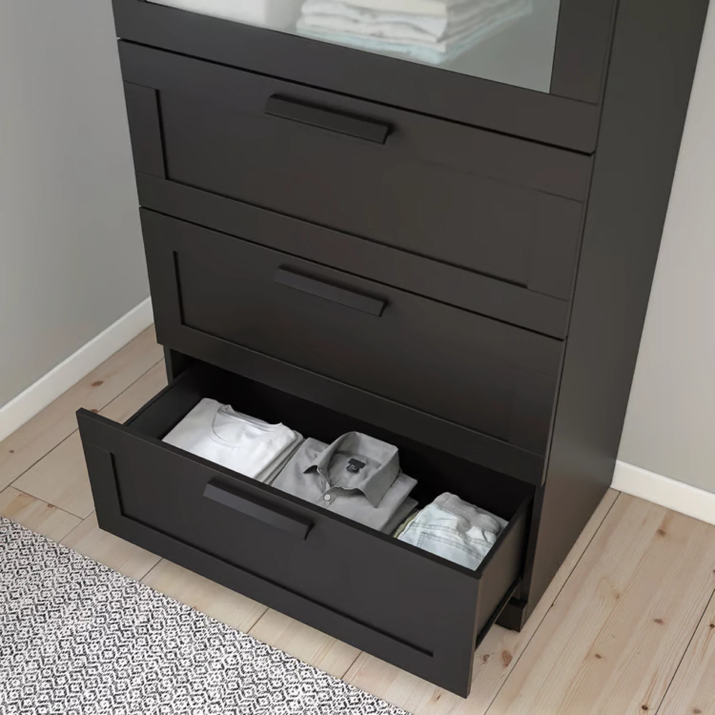 IKEA Hemnes Black 4-Drawer Chest - photo 3
