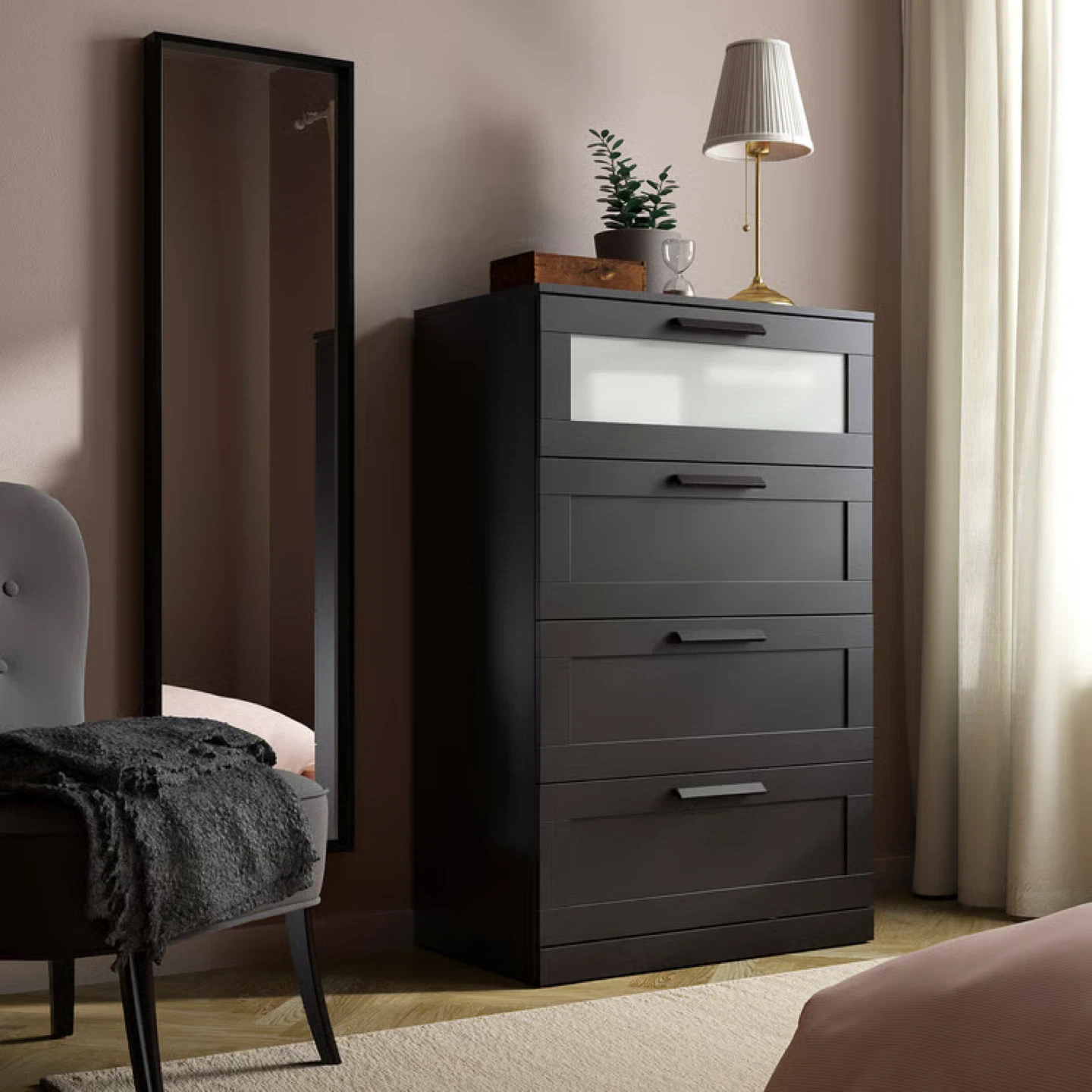 IKEA Hemnes Black 4-Drawer Chest - photo 2