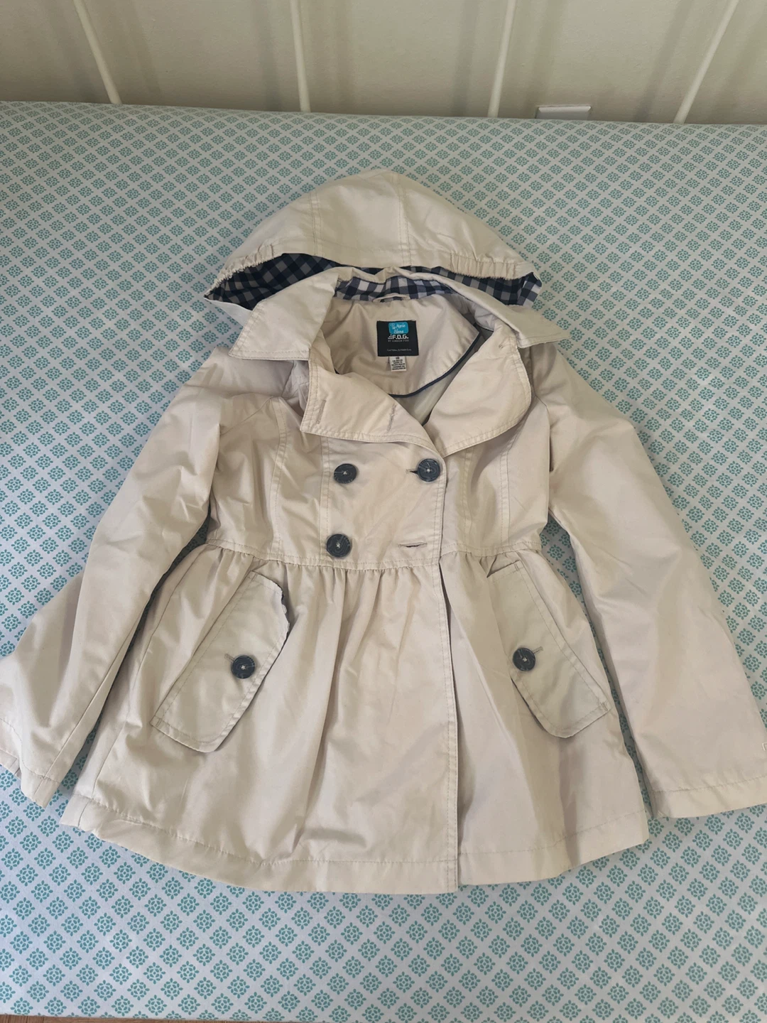 Tip Top Kids Beige Hooded Trench Coat - Size 7/8 - photo 2