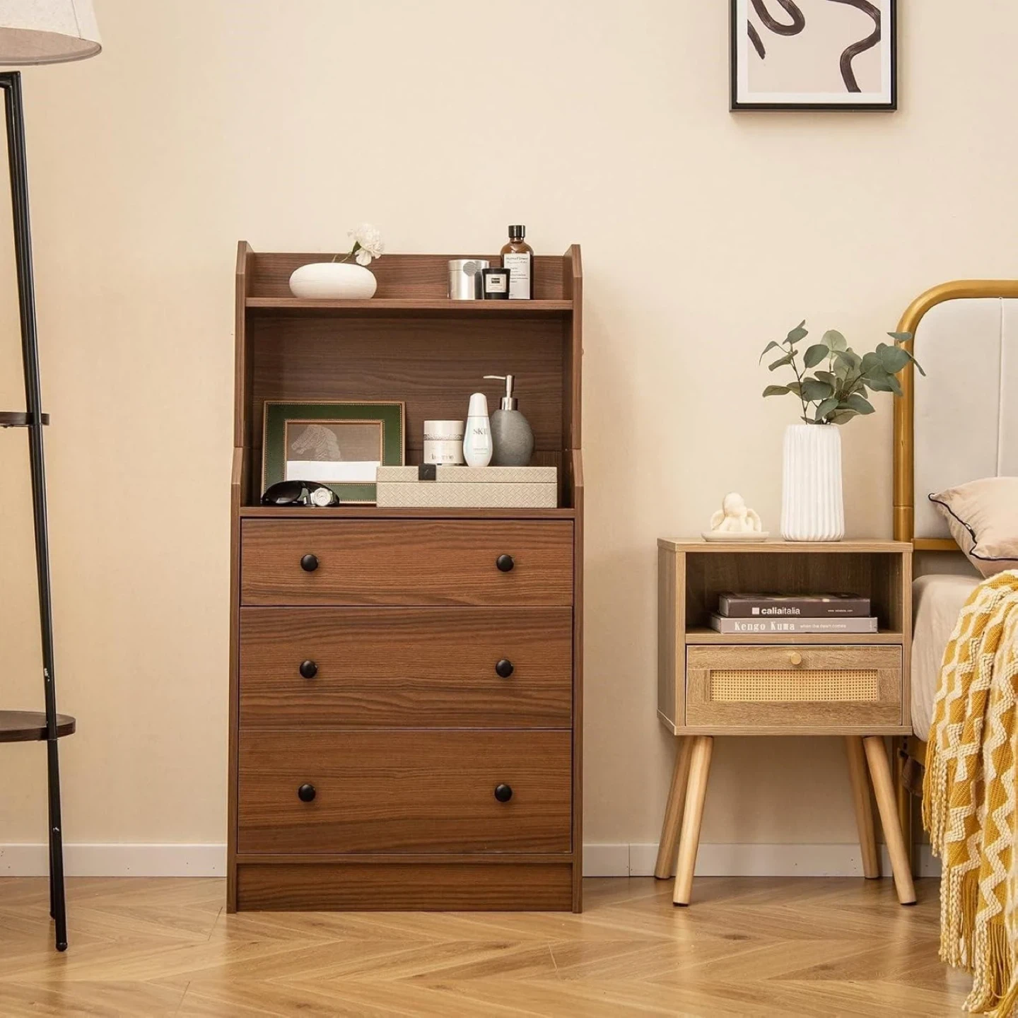 Brown Dresser with Shelves - Brand New!