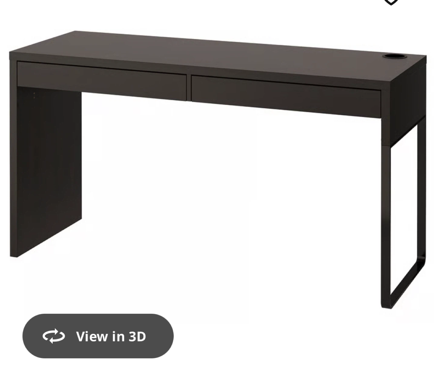 IKEA Desk - Black - 55 7/8" Length - photo 3