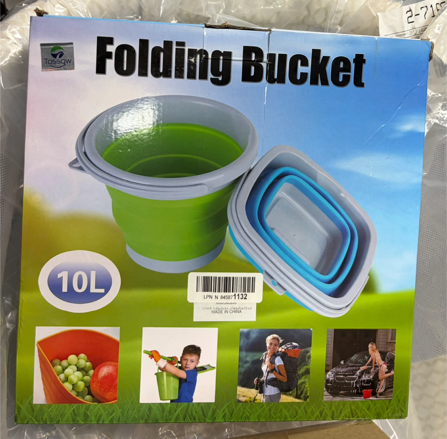 Folding Collapsible Bucket 10 L – Perfect for Camping/Cleaning! - photo 2