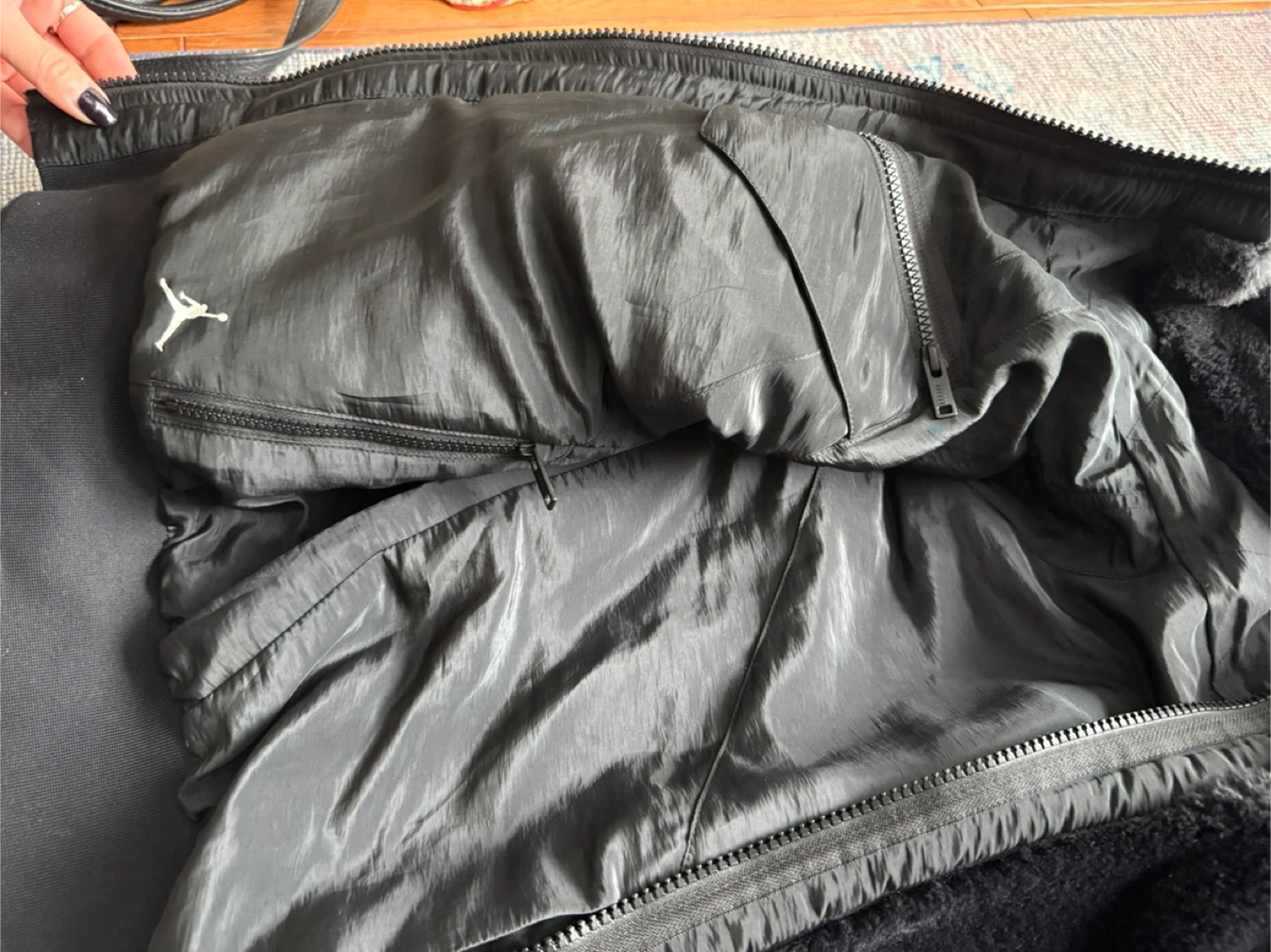 Jordan Black Faux Fur Jacket Reversible - photo 2
