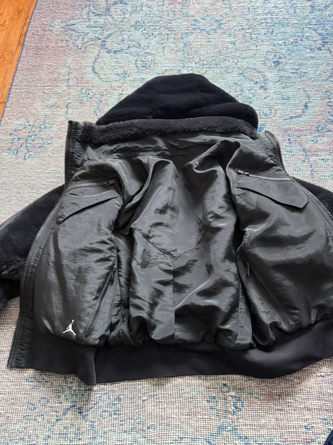 Jordan Black Faux Fur Jacket Reversible - photo 3