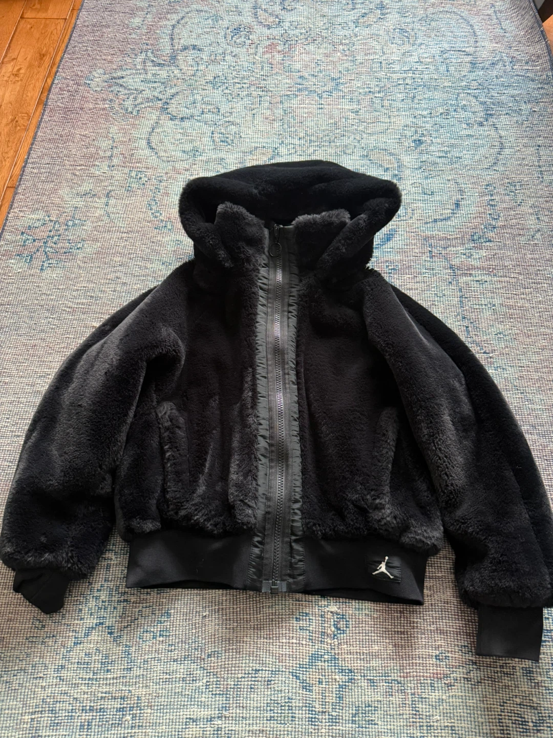 Jordan Black Faux Fur Jacket Reversible
