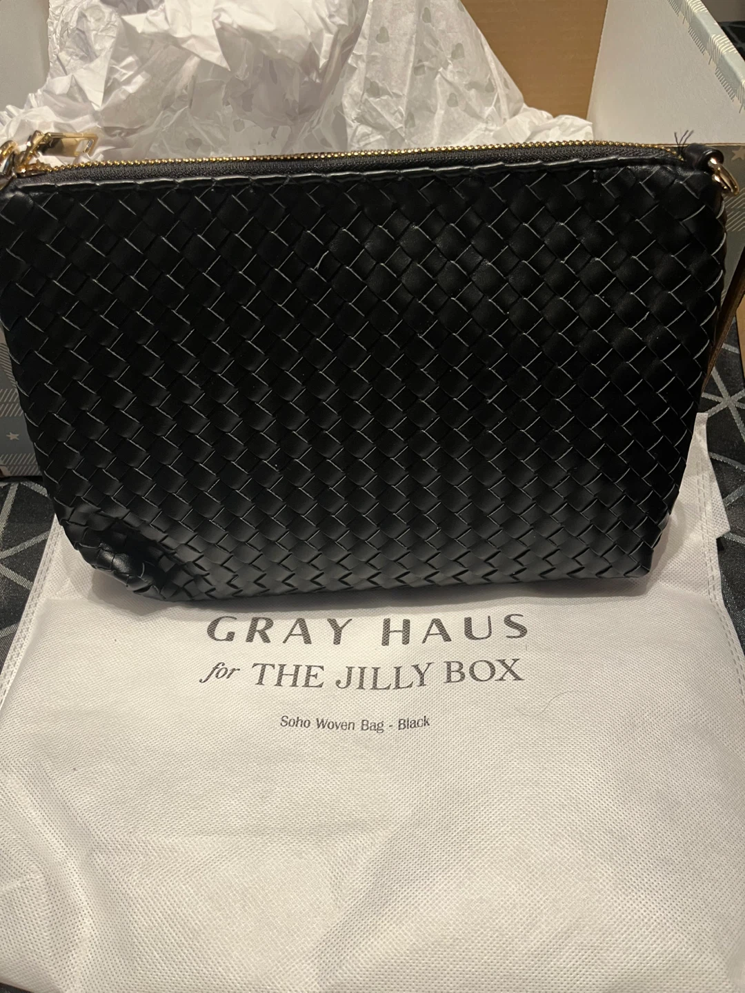 The Jilly Box- Gray Haus Soho Woven Bag - Black