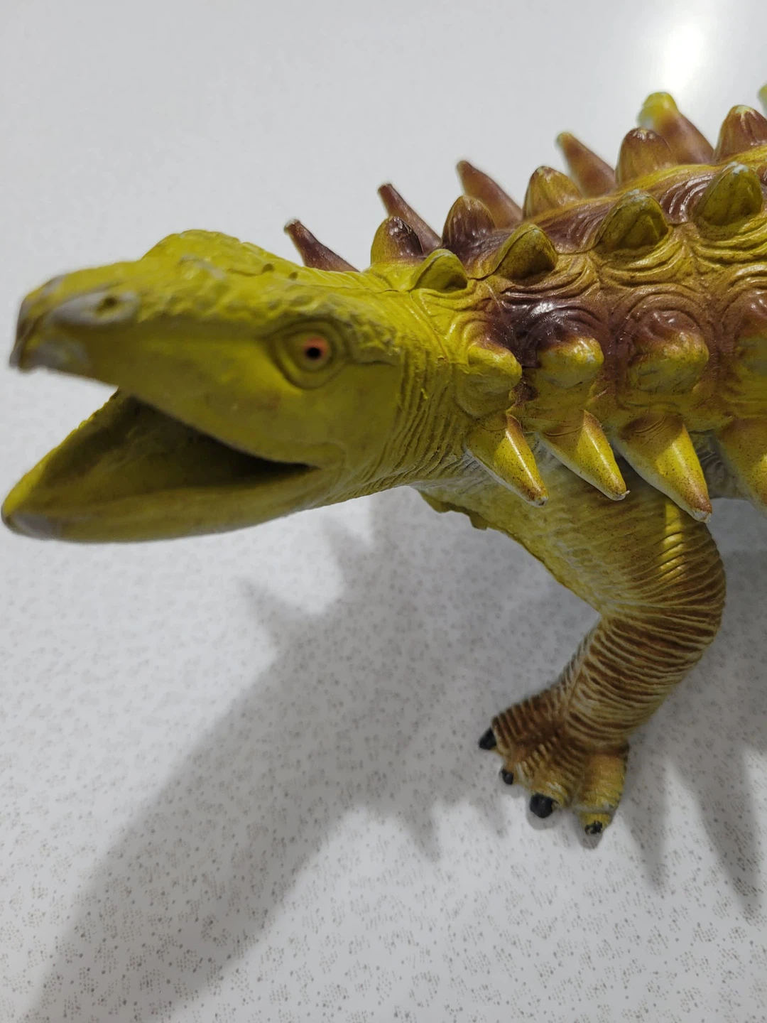 1980s Yellow Ankylosaurus Dinosaur Toy Figure - photo 2