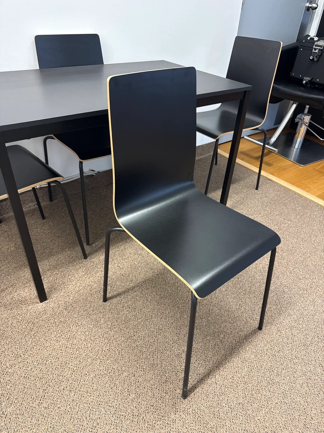 IKEA LERHAMN / ADDE Dining Set - Black Table & Chairs - photo 2
