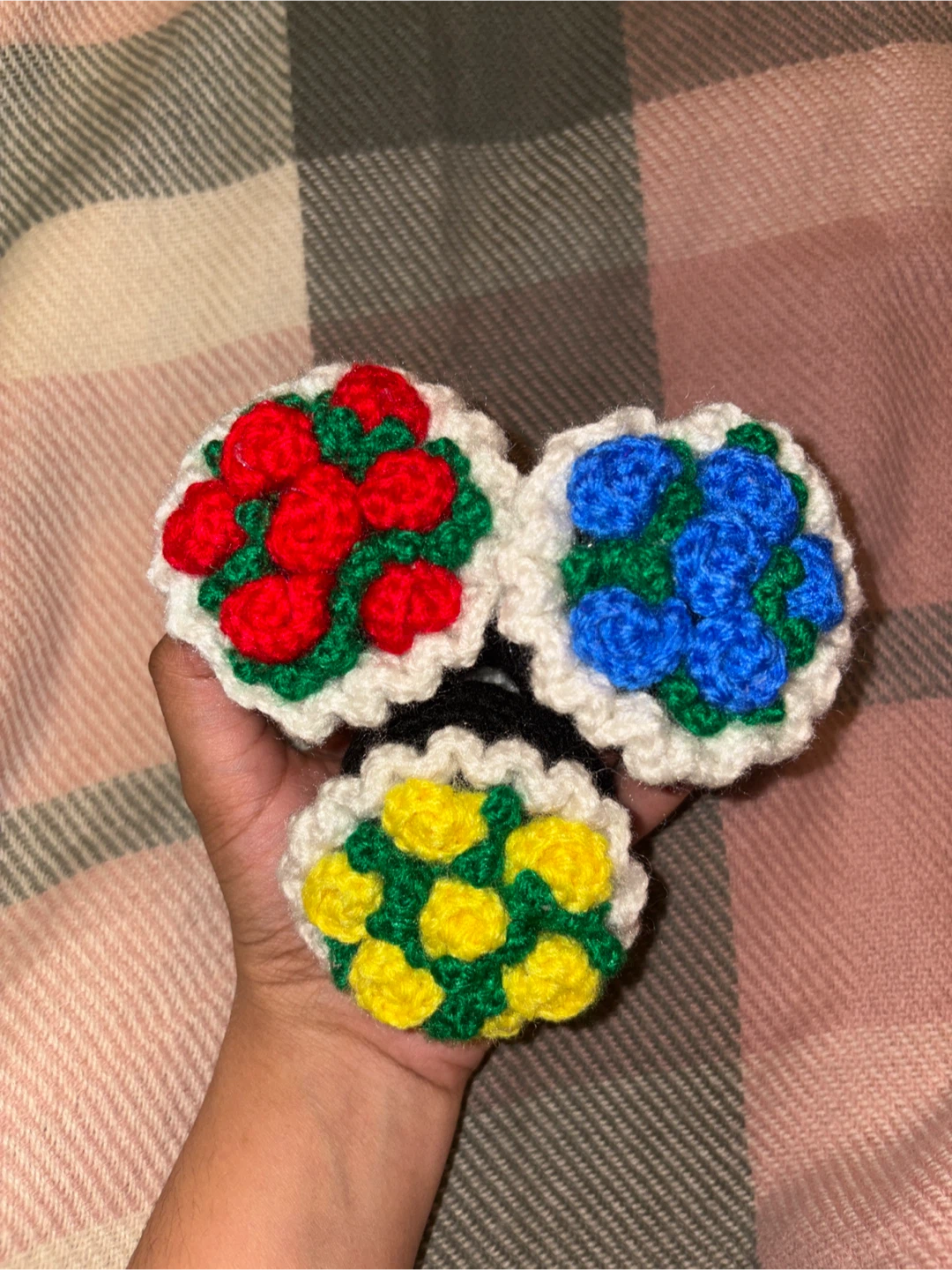 Handmade Crocheted Flower Pot Decorations
