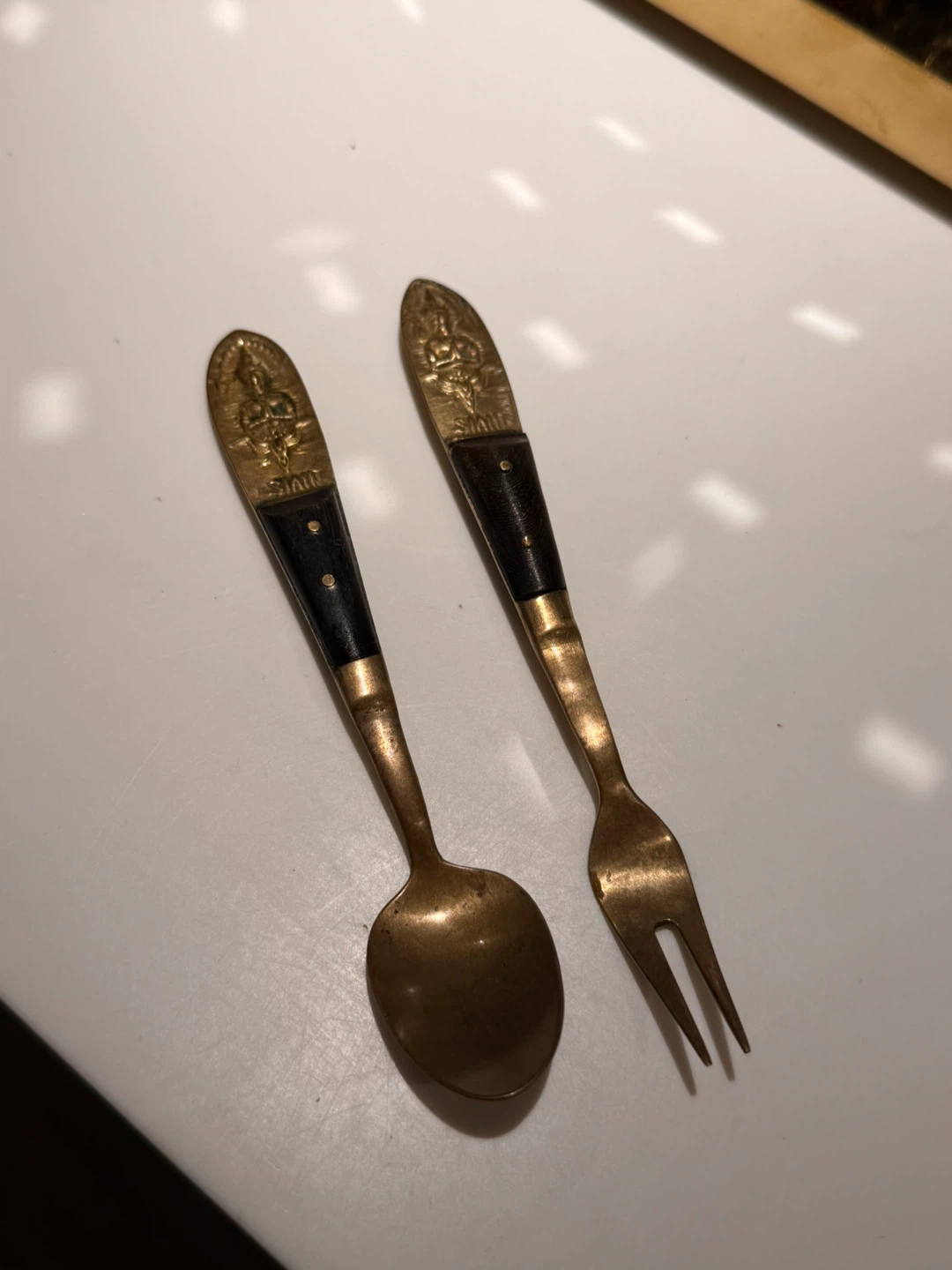 Vintage Spoon and Fork Set made in Thailand - photo 2