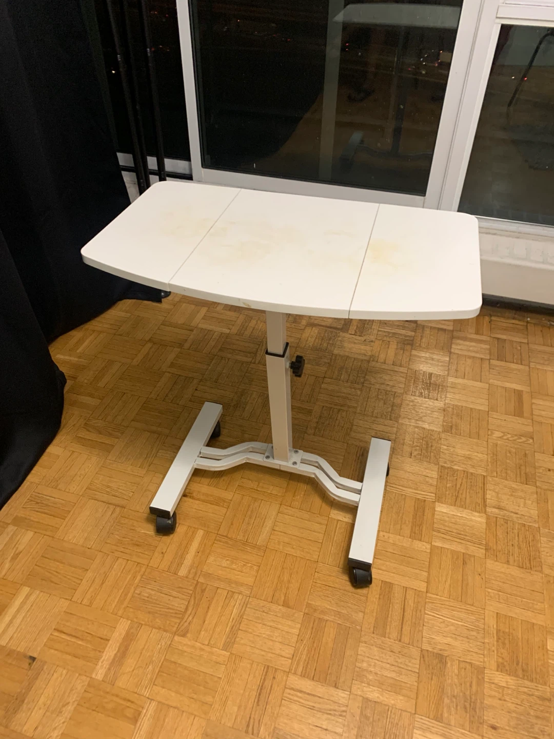 Adjustable White Rolling Table - photo 3