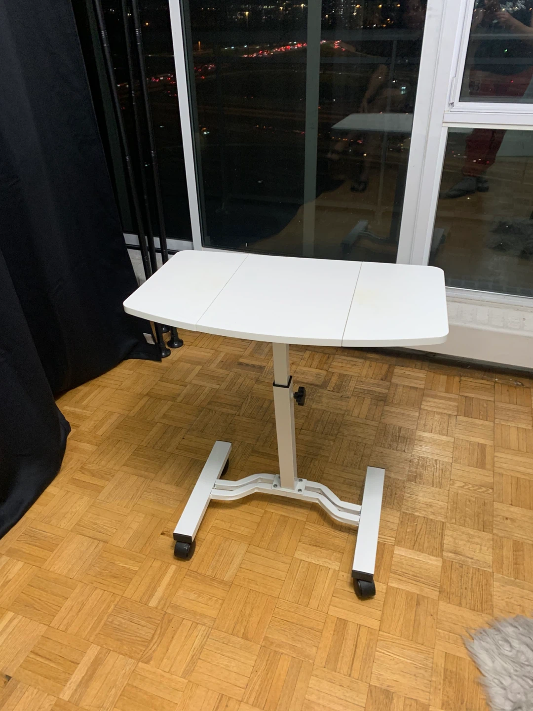 Adjustable White Rolling Table - photo 2