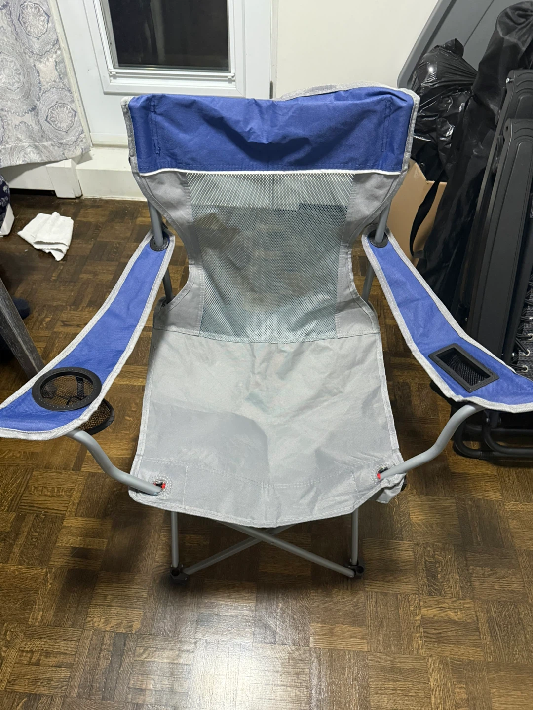 Blue & Grey Folding Camping Chair