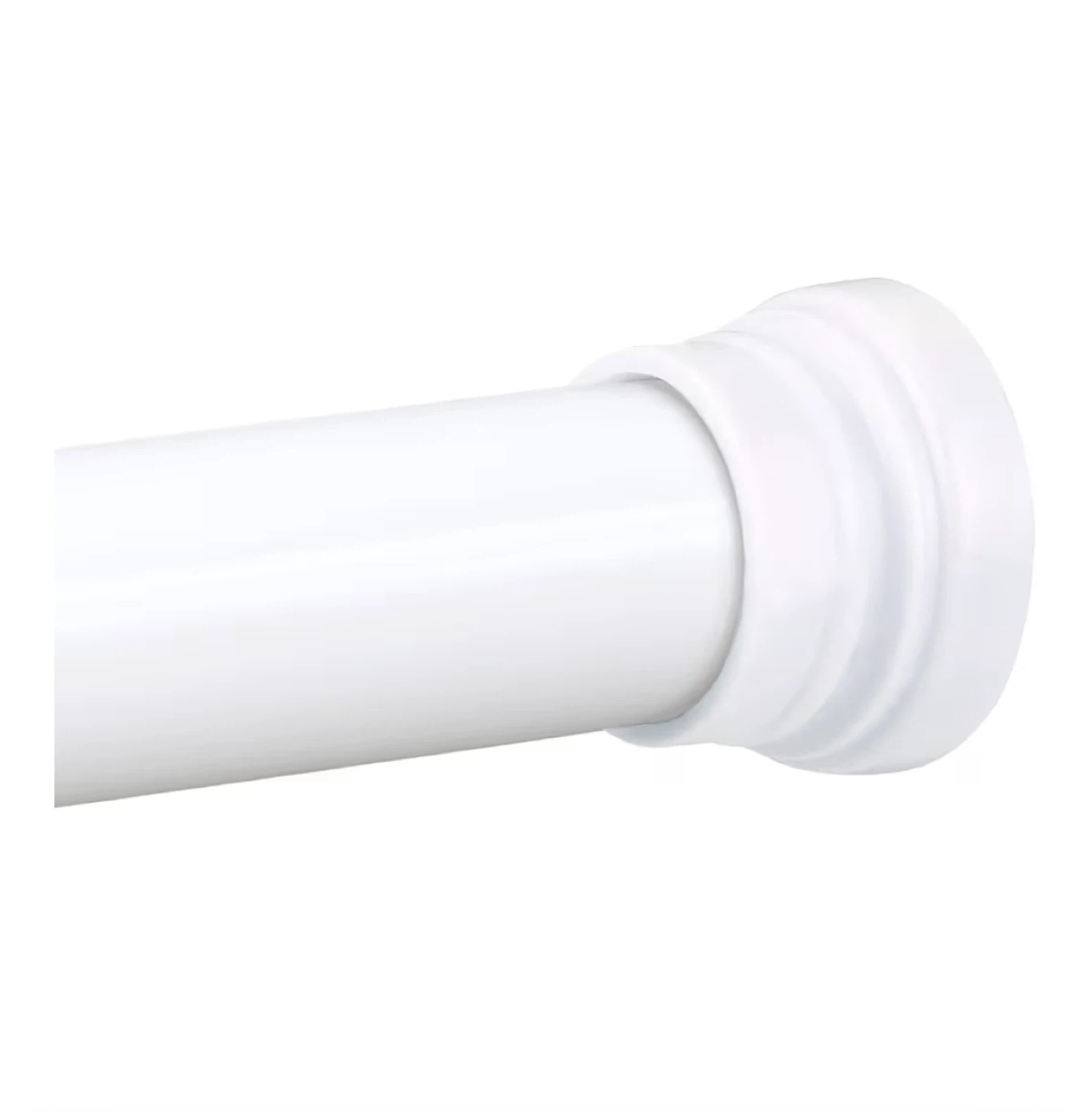 White Tension Shower Curtain Rod