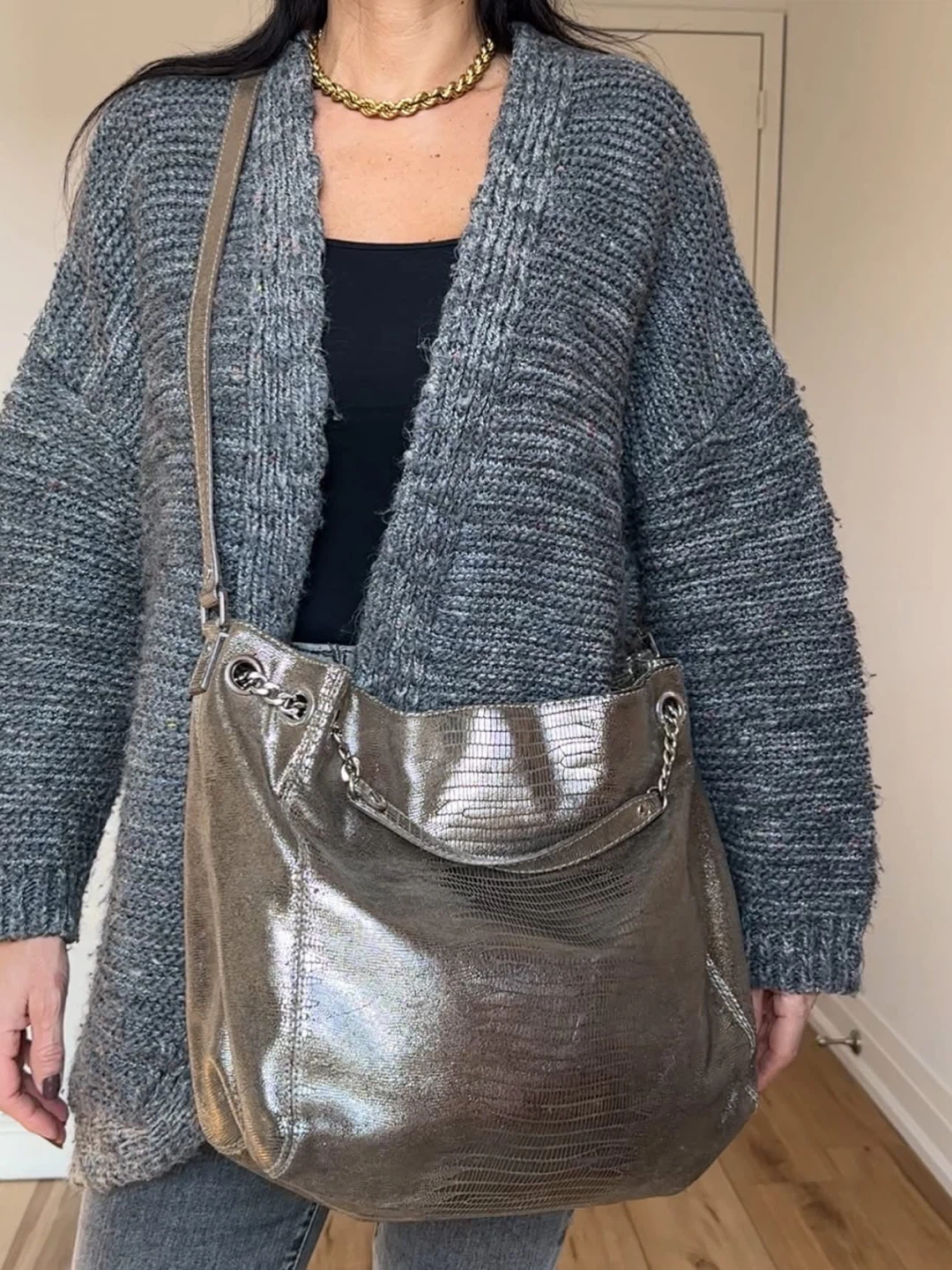 Micheal Kors Metallic Silver Bag - photo 2