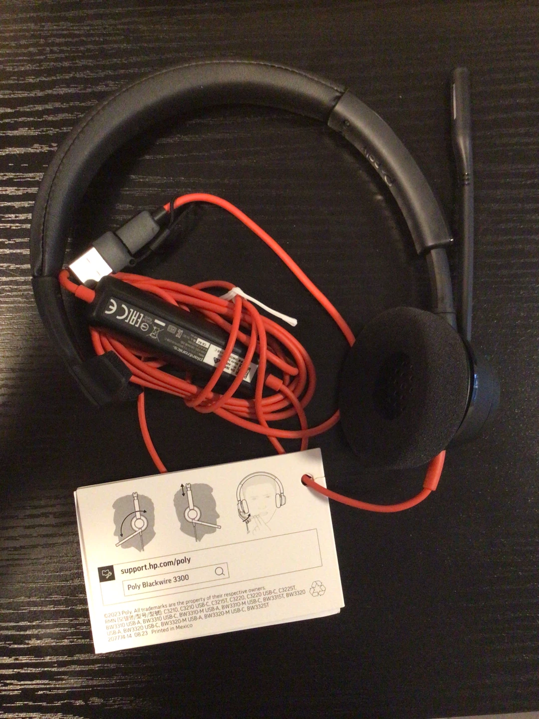 Poly Blackwire 3310 Headset - Certified for Teams