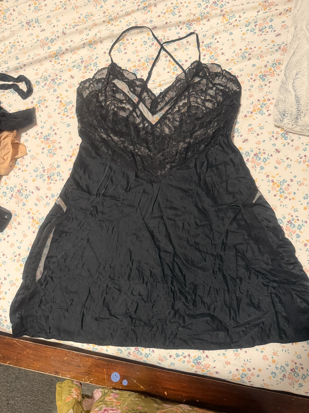 Lace Trimmed Slip Dress