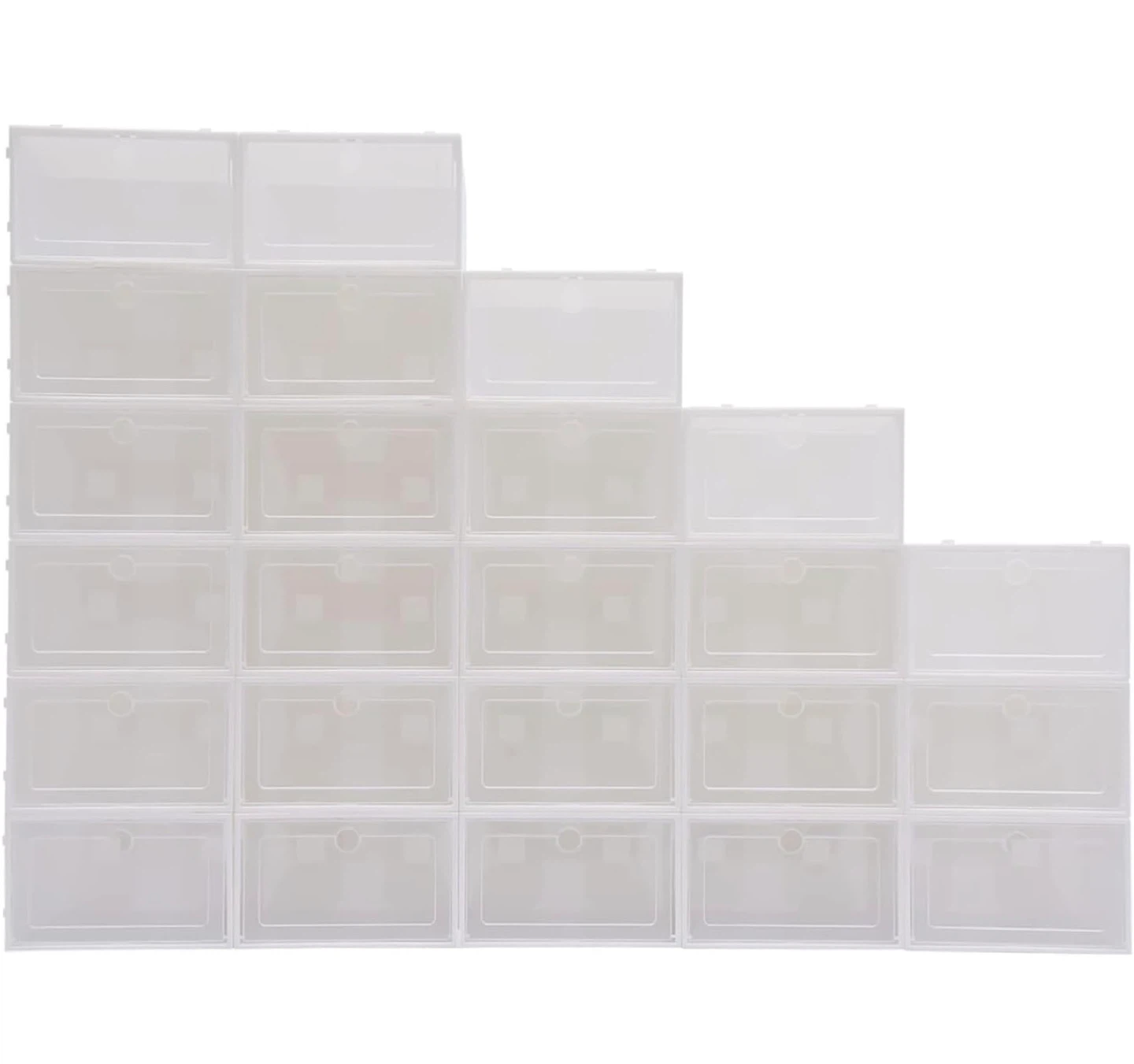 24pack Shoe Storage Box Organizer, Clear White - photo 2