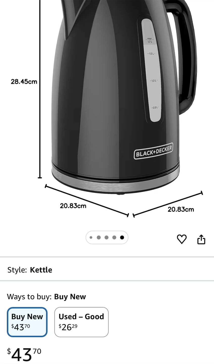 Black+Decker 1.7L Rapid Boil Electric Kettle - photo 3