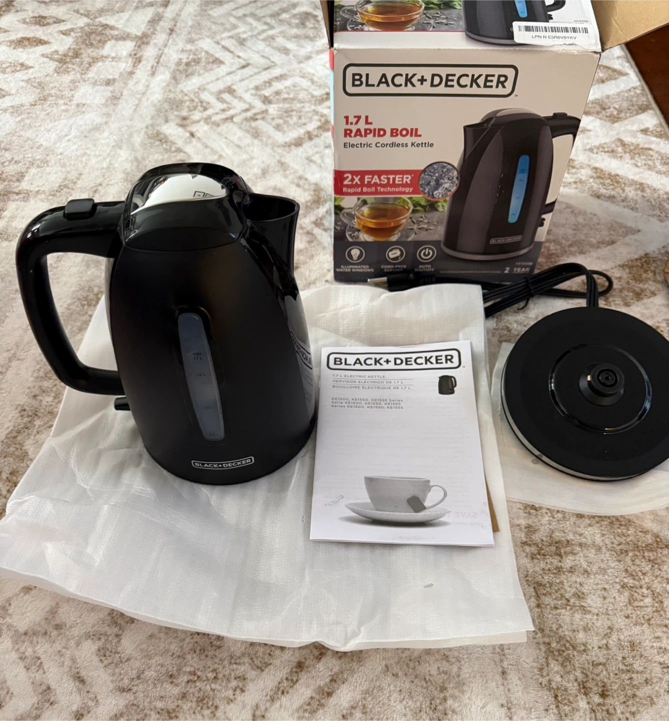 Black+Decker 1.7L Rapid Boil Electric Kettle