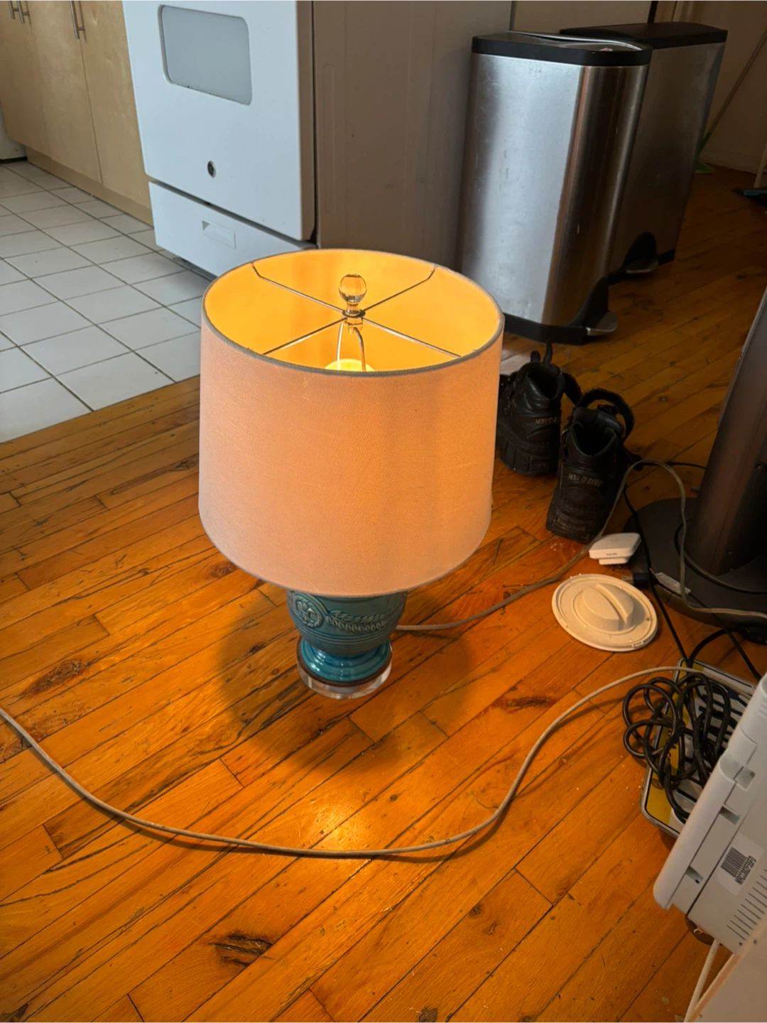 Vintage Turquoise Ceramic Table Lamp