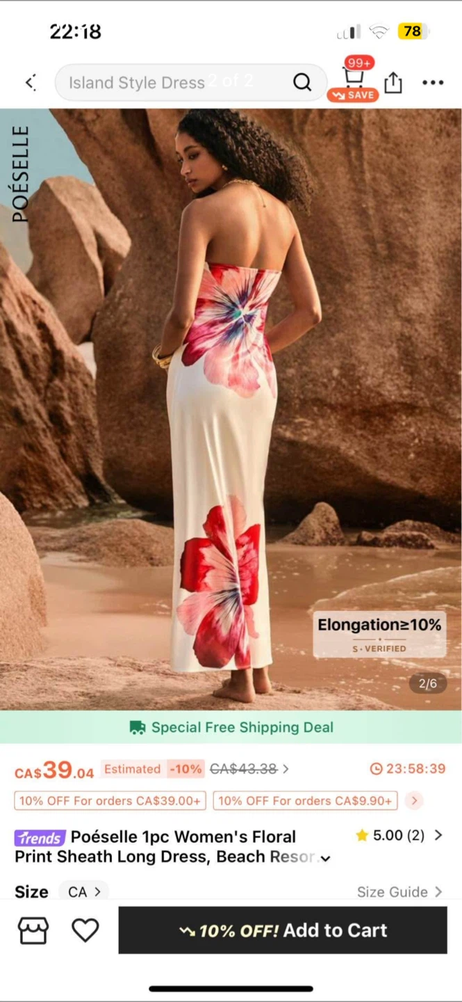 Poéselle Floral Print Dress NEW retail $39 - photo 2
