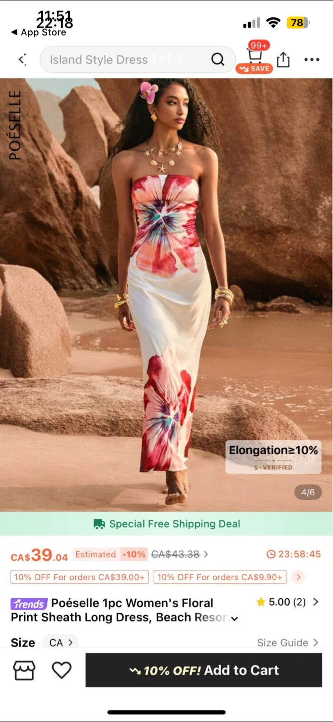 Poéselle Floral Print Dress NEW retail $39