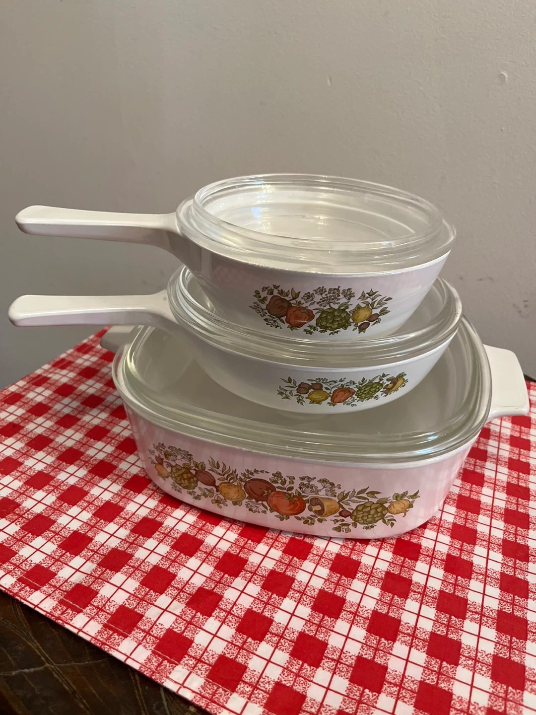 Vintage Corning Ware Casserole Set with Lids