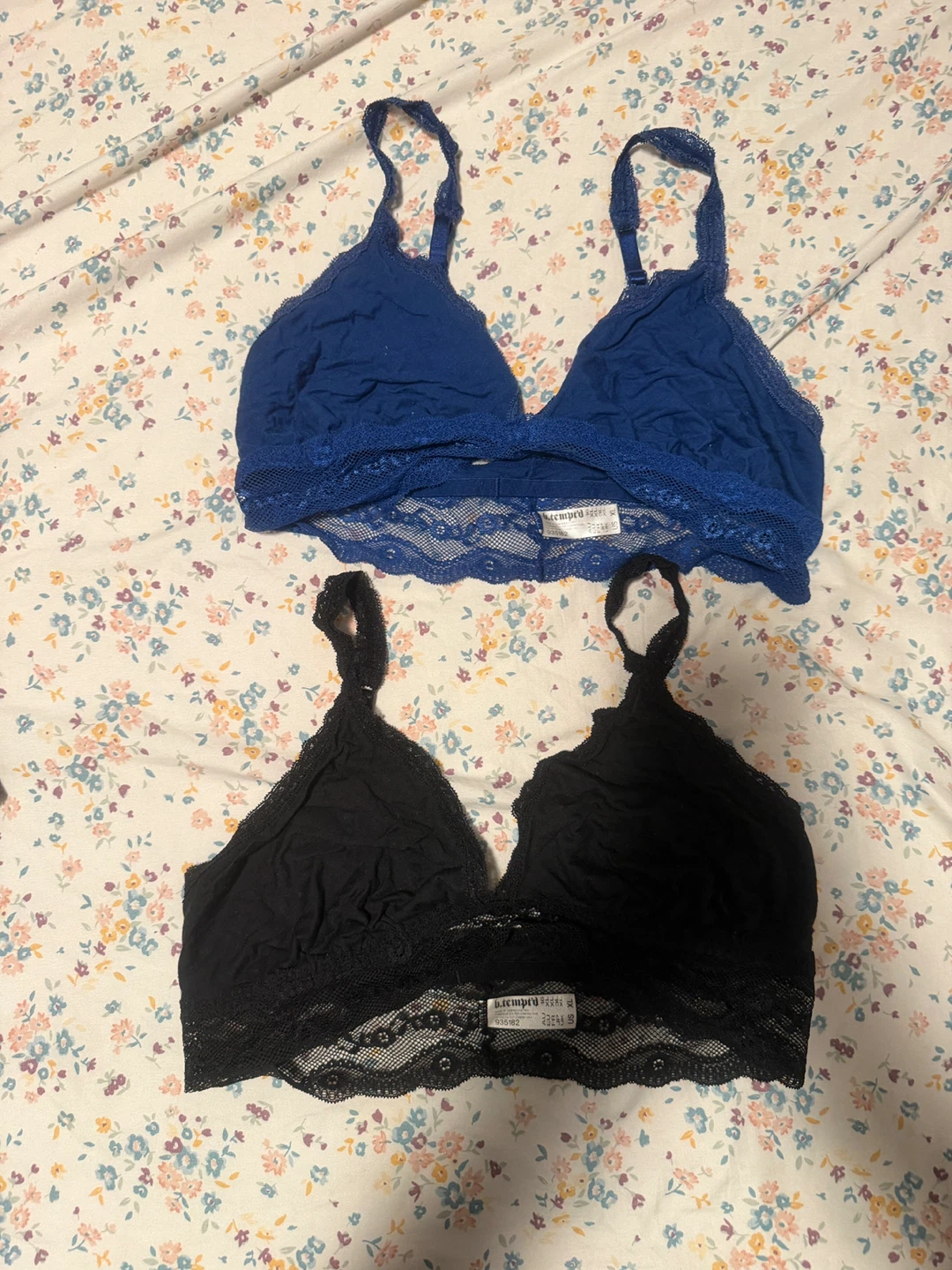 Btemptd Intimates Bralettes - Blue & Black