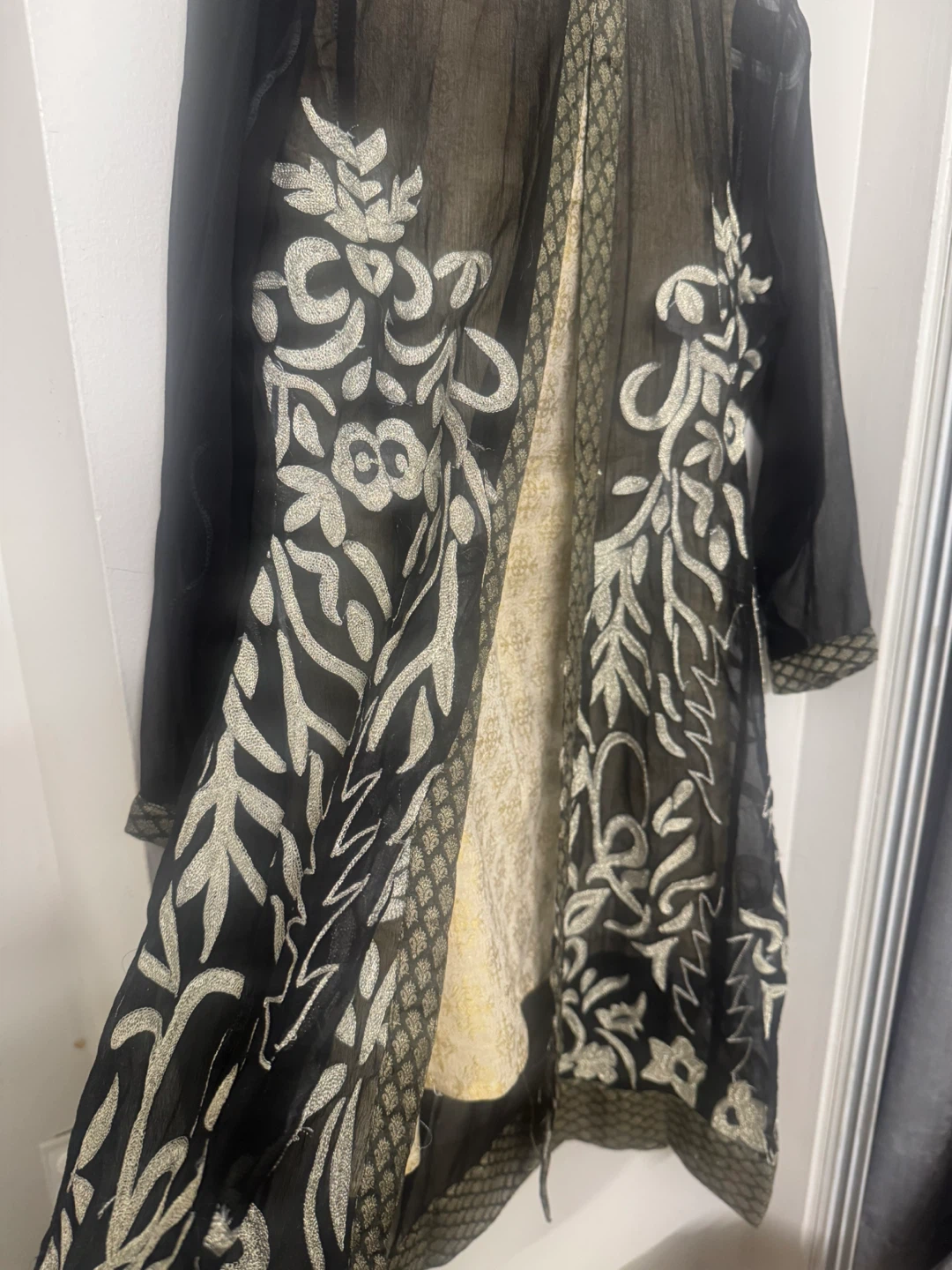 Black & Silver Embroidered Tunic
