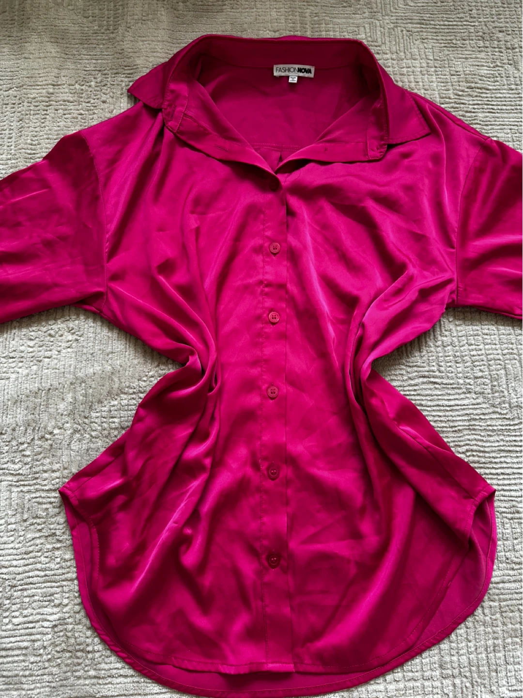 Fashion Nova Pink Button-Up Shirt - Size S - photo 2