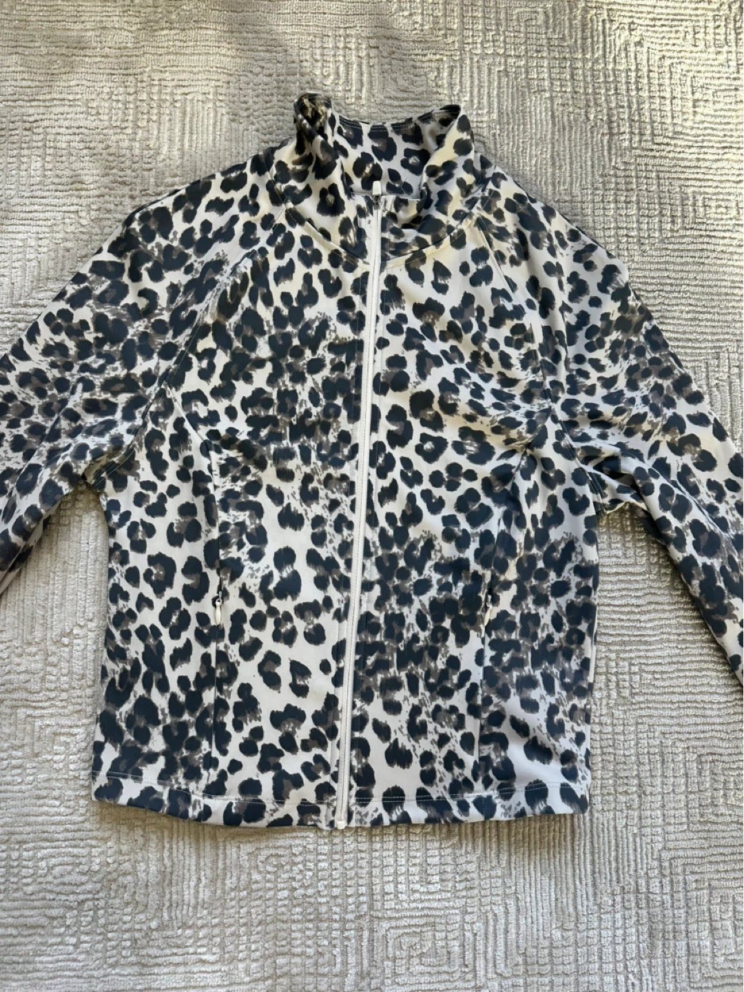 Leopard Print Zip-Up Jacket