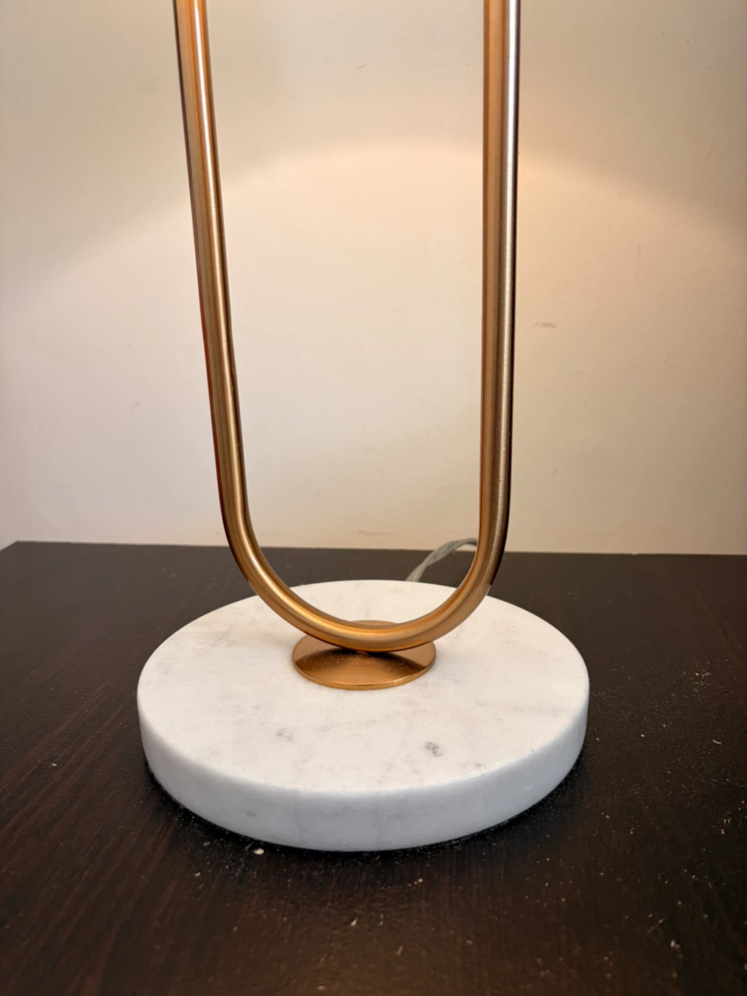 CB2 - Modern Gold Frame Table Lamp Marble Base Linen shade - photo 2