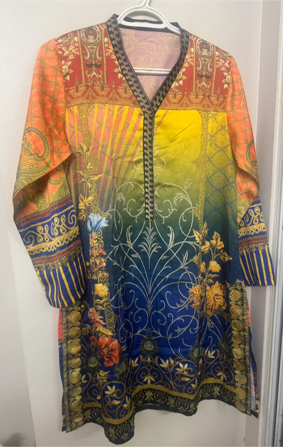 Silk Print Kurti with shalwar