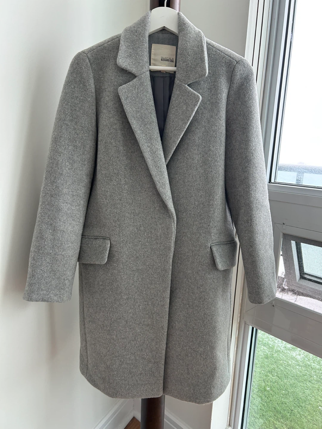 Grey Wool Blend Coat - Korean designer brand