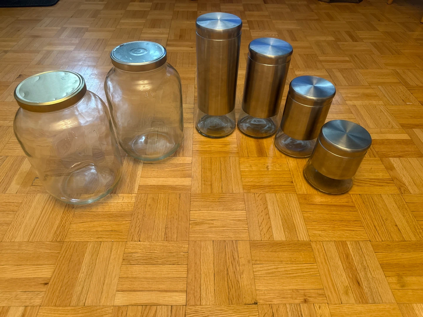 Glass Jars with Metal Lids - Set of 5